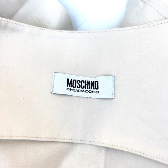 Moschino Vintage Cheap And Chic Shell Mini Dress Cream 90s Y2K 42 US 8 Archival - Picture 3 of 11